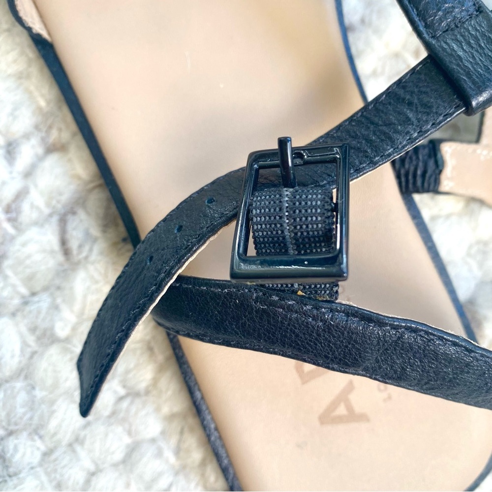 ABLE LeatherMinimalist Artisan Flat Sandals in Black, Size 6.5 - Picture 7 of 8